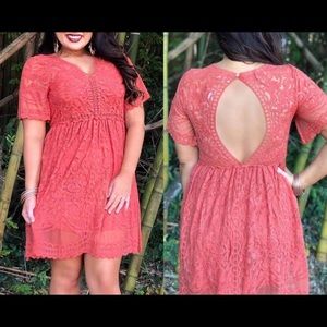 Orange lace dress